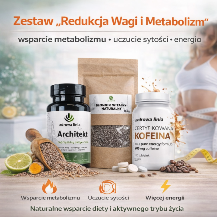 Redukcja Wagi i Metabolizm - Naturalny zestaw wspierający metabolizm, uczucie sytości i codzienną energię.